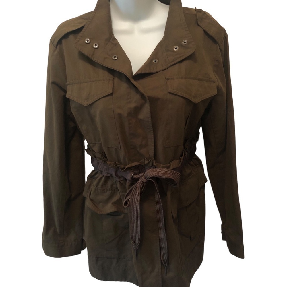 Simply Vera Vera Wang Bella Swan Army Green Military Utility Coat Jacket Size L